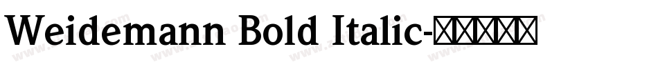 Weidemann Bold Italic字体转换